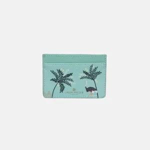 Mint Ostrich & Palms Card Holder