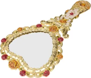 Mirror Gold Frame Heart Handheld Makeup Mirror High European Style Finish