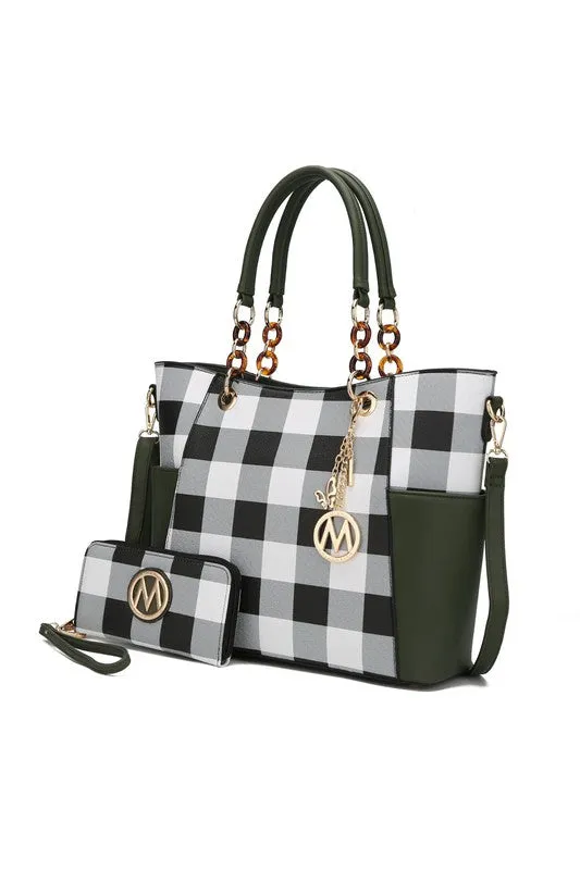 MKF Collection Mariely Checker Tote Bag by Mia K