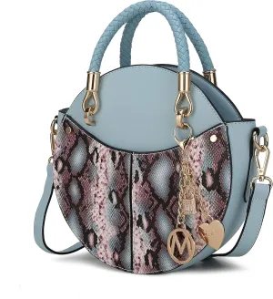 MKF Collection Stylish Round Crossbody Bag for Women – PU Leather Wristlet Handbag, Fashion Circle Messenger Purse by Mia K