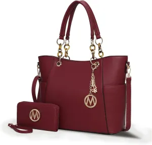 MKF Collection Tote Bag for Women, Handbag Set with Wallet-Top-Handle- Vegan Leather Purse