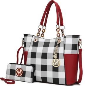 MKF Collection Tote Bag for Women, Handbag Set with Wallet-Top-Handle- Vegan Leather Purse