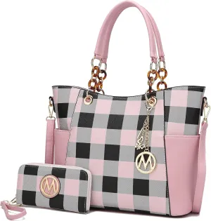 MKF Collection Tote Bag for Women, Handbag Set with Wallet-Top-Handle- Vegan Leather Purse
