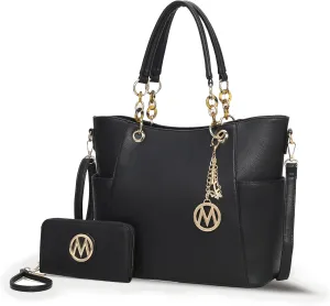 MKF Collection Tote Bag for Women, Handbag Set with Wallet-Top-Handle- Vegan Leather Purse