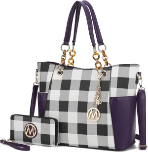 MKF Collection Tote Bag for Women, Handbag Set with Wallet-Top-Handle- Vegan Leather Purse
