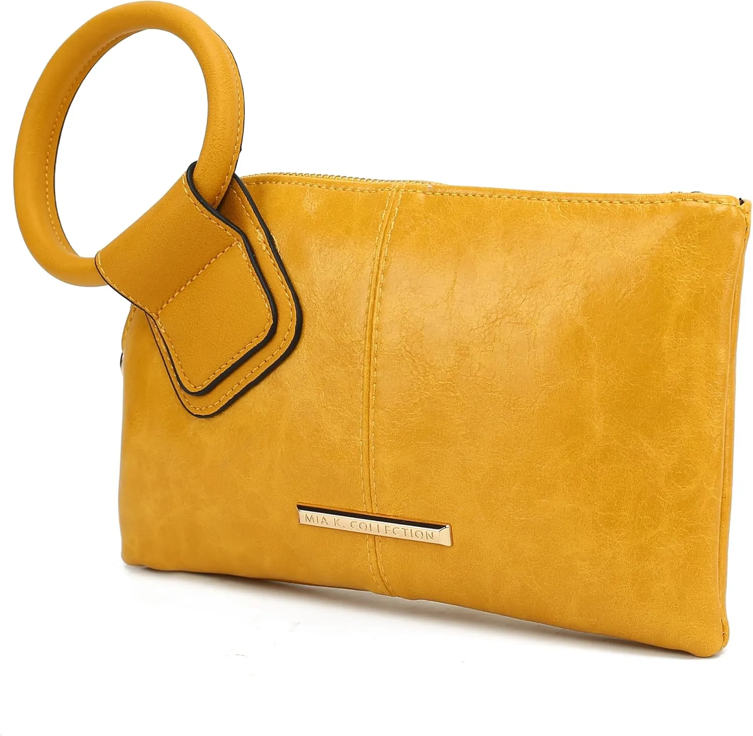 MKF Collection Wristlet Pouch Clutch Wallet for Women's Handbag, Small Purse Black Circular handle Purse Bag By Mia K