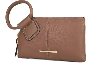 MKF Collection Wristlet Pouch Clutch Wallet for Women's Handbag, Small Purse Black Circular handle Purse Bag By Mia K