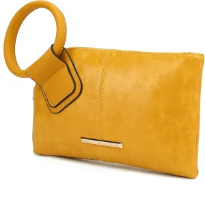 MKF Collection Wristlet Pouch Clutch Wallet for Women's Handbag, Small Purse Black Circular handle Purse Bag By Mia K