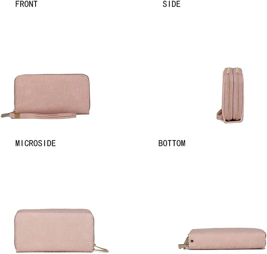 MKF Collection Wristlet Wallet for Women, Small Vegan Leather Credit Card Holder with Zipper Coin Pocket Wallet Purse Handbag By Mia K