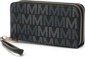 MKF Collection Wristlet Wallet for Women, Small Vegan Leather Credit Card Holder with Zipper Coin Pocket Wallet Purse Handbag By Mia K