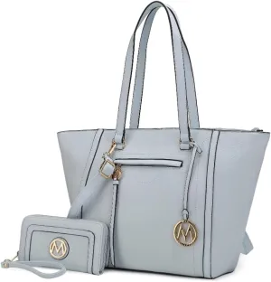 MKF Crossbody Tote Bag for Women & Wristlet Purse Set – PU Leather Top-Handle Satchel Shoulder Handbag