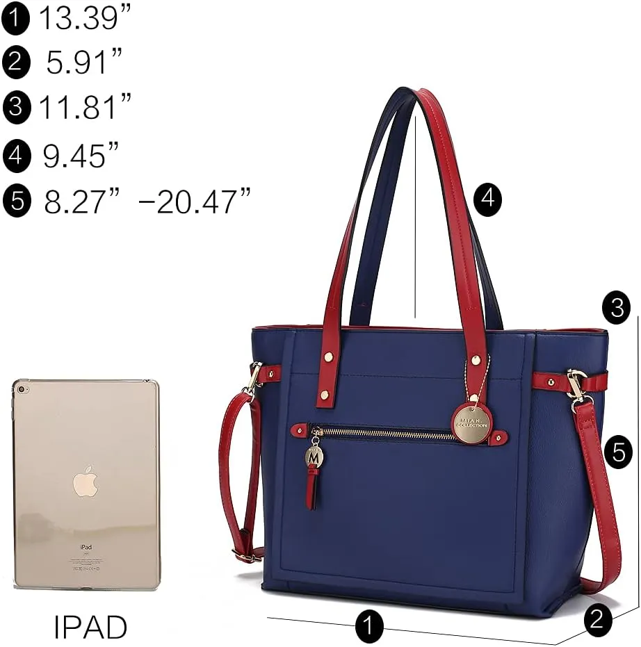 MKF Crossbody Tote Bag for Women & Wristlet Purse Set – PU Leather Top-Handle Satchel Shoulder Handbag