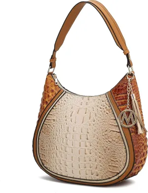 MKF Hobo Bag for Womens Fashion – PU Leather Shoulder Purse Tassel, M Charm – Top Handle Multi-pocket Handbag