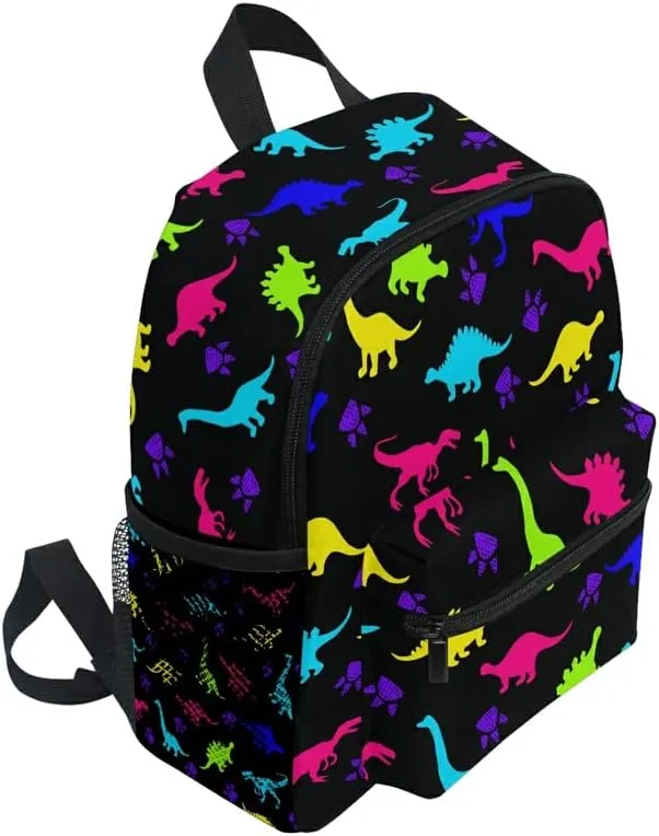 MNSRUU Kids' Backpack Cute Colorful Dinosaurs Toddler Backpack Preschool Cute Bookbag Kawaii Travel Backpack for Boys Girls Age3-6