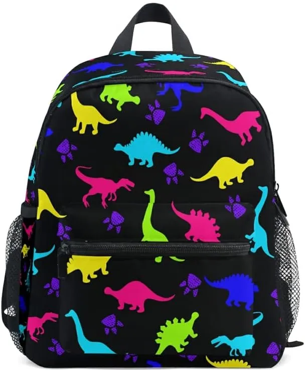 MNSRUU Kids' Backpack Cute Colorful Dinosaurs Toddler Backpack Preschool Cute Bookbag Kawaii Travel Backpack for Boys Girls Age3-6