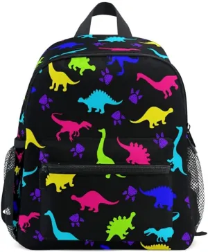MNSRUU Kids' Backpack Cute Colorful Dinosaurs Toddler Backpack Preschool Cute Bookbag Kawaii Travel Backpack for Boys Girls Age3-6