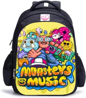 Monsters Music Horror Game Kids Backpacks Cartoon Anime School Bag Cute Large Capacity Travel Bag Student Bookbag