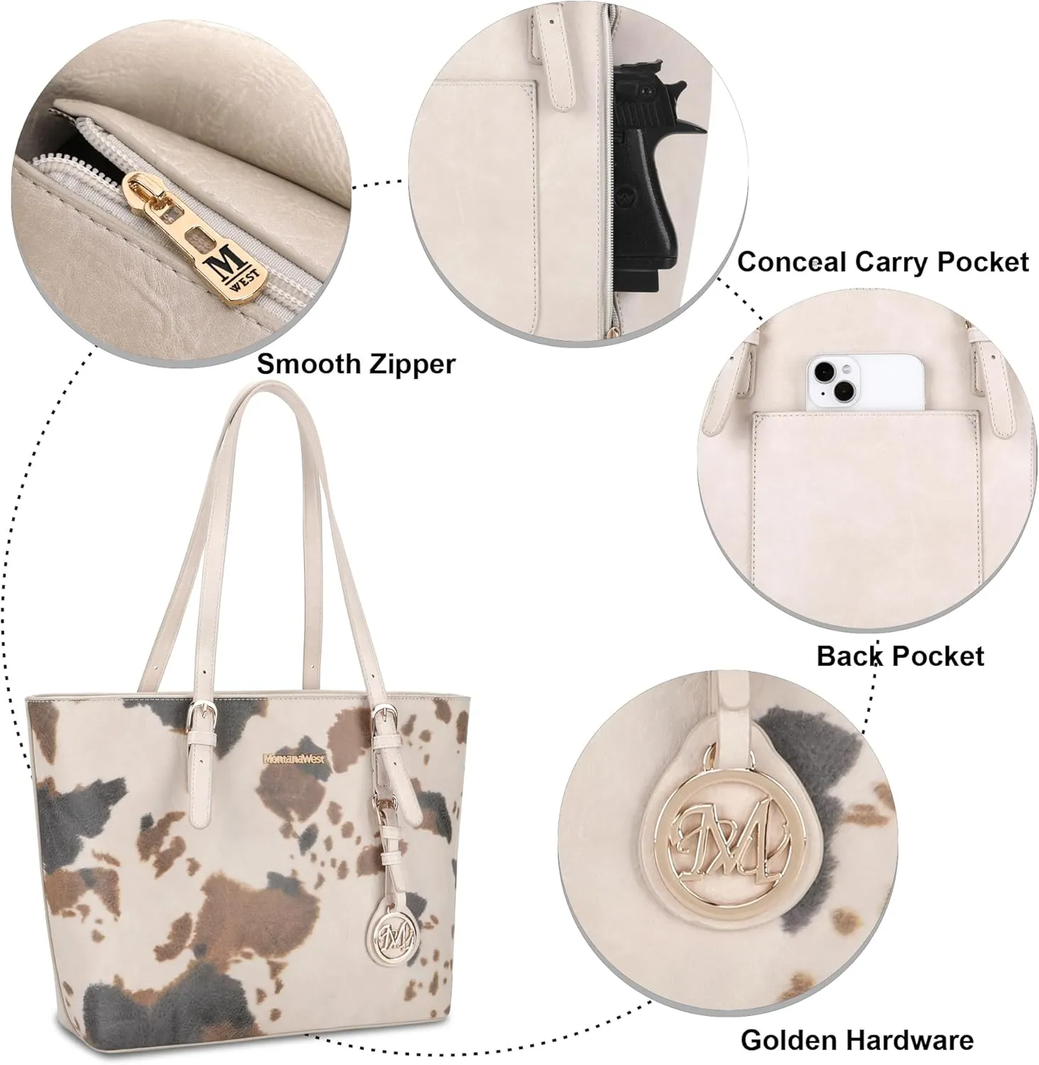 Montana West Purses for Women Tote Bag 3Pcs Set Leopard Print Satchel Handbags