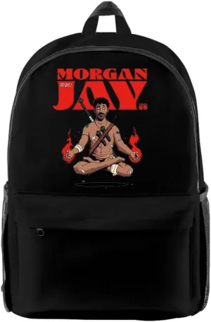 Morgan Jay Tour 2025 Backpack Fashion Travel Bag Hip Hop Zipper Pack Casual Laptop backpack (Black)