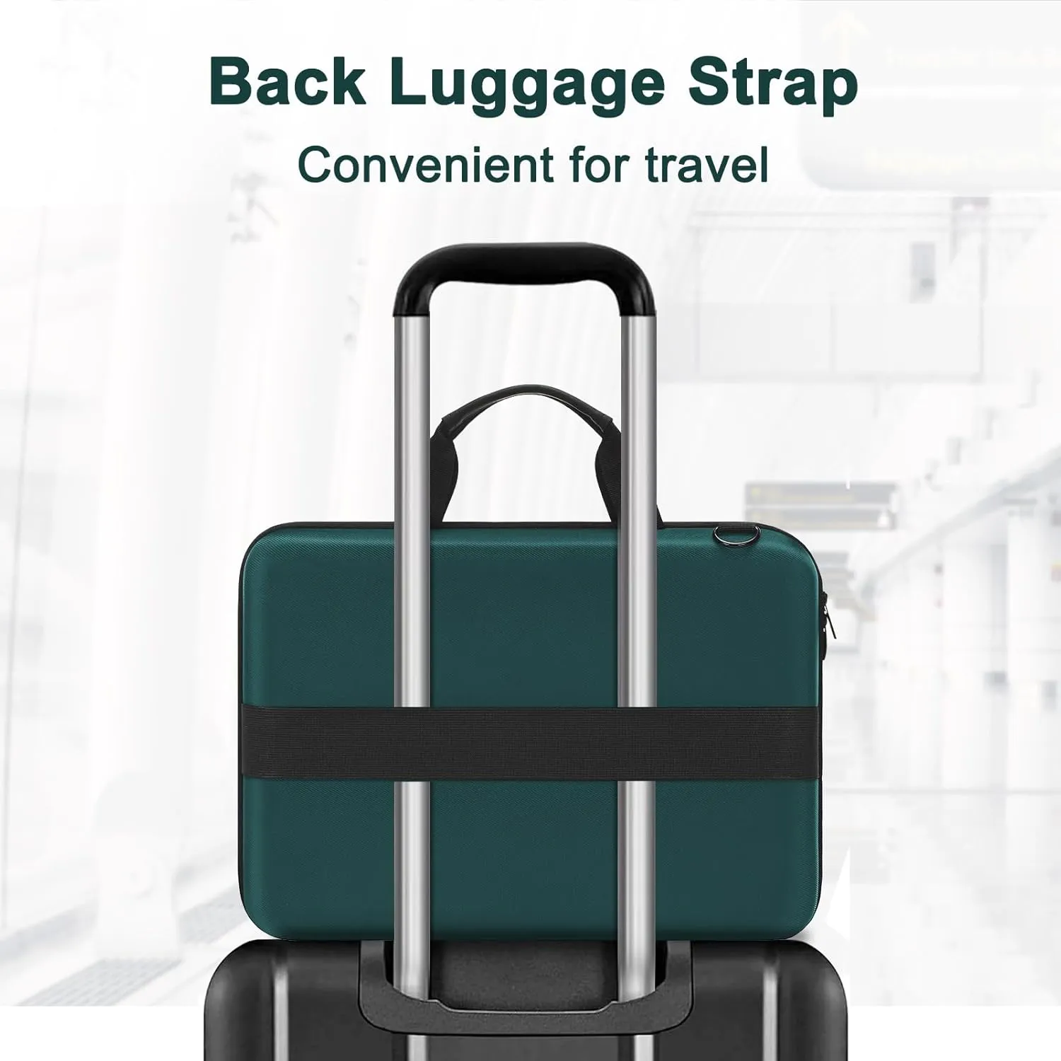 MOSISO Hard Shell Laptop Case for Men Women,13 inch Computer Bag Compatible with MacBook, HP, Dell, Lenovo, Asus, Notebook,13.3 inch Laptop Bag with Front Pocket & Shoulder Strap, Teal Green
