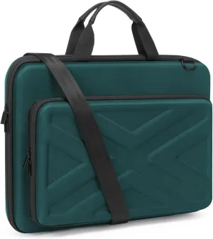 MOSISO Hard Shell Laptop Case for Men Women,13 inch Computer Bag Compatible with MacBook, HP, Dell, Lenovo, Asus, Notebook,13.3 inch Laptop Bag with Front Pocket & Shoulder Strap, Teal Green