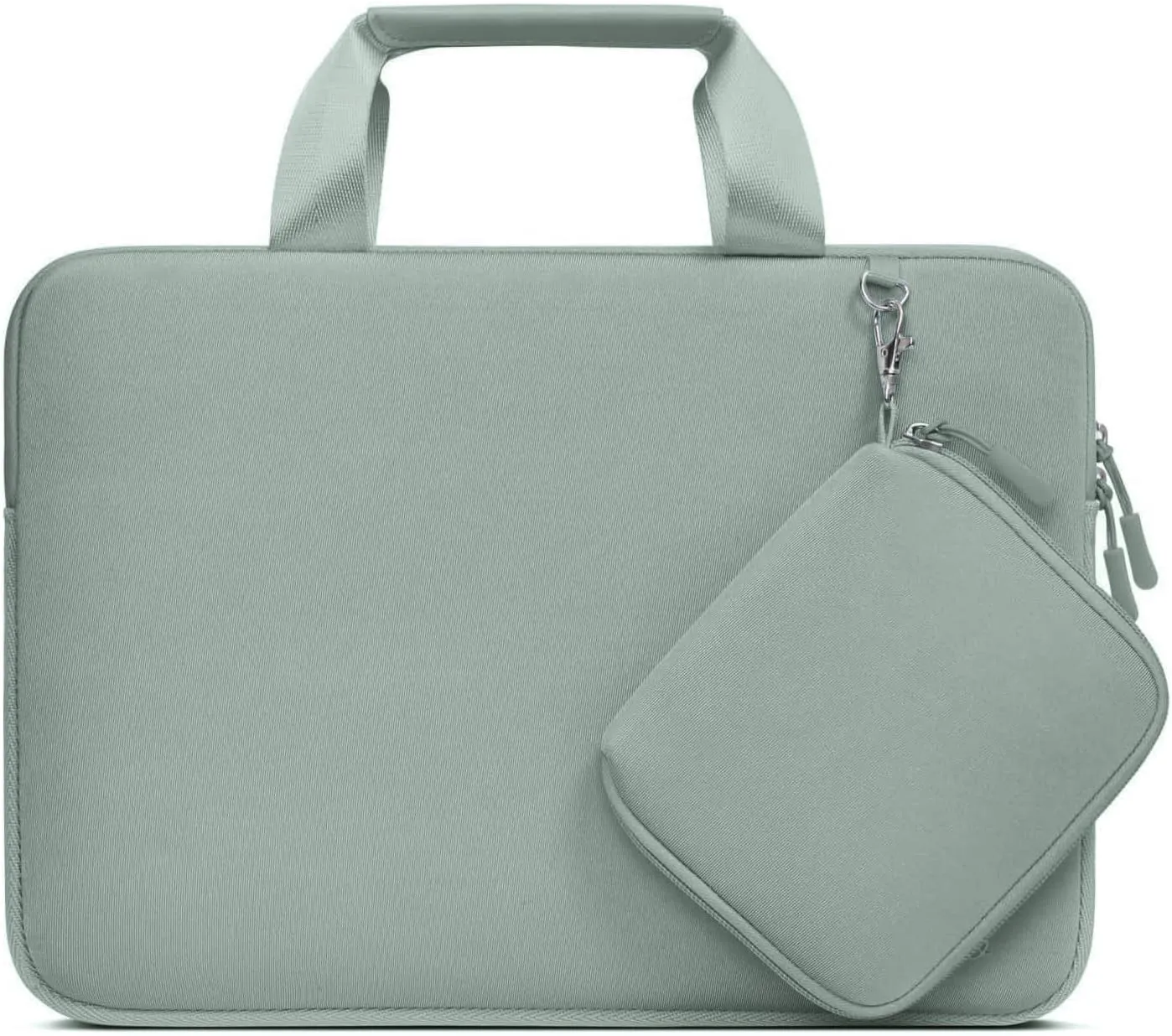 MOSISO Laptop Case 13.3 inch, 13-13.3 inch Laptop Sleeve Bag Compatible with MacBook Air/Pro 13 / Pro 14, HP Dell ASUS, Neoprene Carrying Computer Bag with Handle&Detachable Small Case, Antique Green