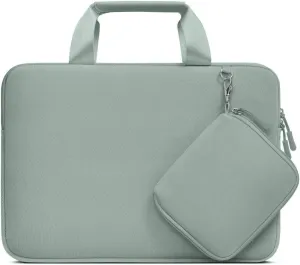 MOSISO Laptop Case 13.3 inch, 13-13.3 inch Laptop Sleeve Bag Compatible with MacBook Air/Pro 13 / Pro 14, HP Dell ASUS, Neoprene Carrying Computer Bag with Handle&Detachable Small Case, Antique Green