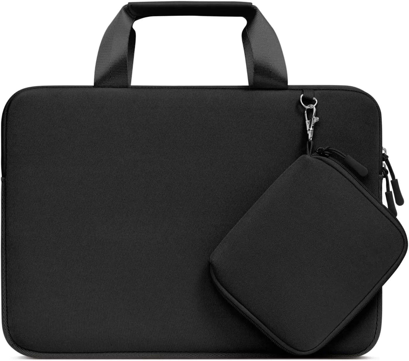 MOSISO Laptop Case 13.3 inch, 13-13.3 inch Laptop Sleeve Bag Compatible with MacBook Air/Pro 13 / Pro 14, HP Dell ASUS, Neoprene Carrying Computer Bag with Handle&Detachable Small Case, Black