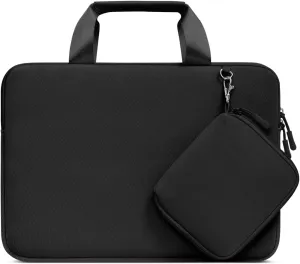 MOSISO Laptop Case 13.3 inch, 13-13.3 inch Laptop Sleeve Bag Compatible with MacBook Air/Pro 13 / Pro 14, HP Dell ASUS, Neoprene Carrying Computer Bag with Handle&Detachable Small Case, Black