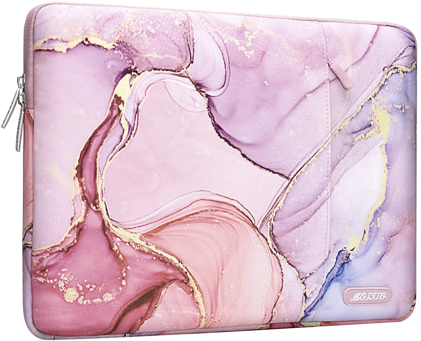 MOSISO Laptop Sleeve Compatible with MacBook Pro 14 inch 2021 M1 Pro/M1 Max A2442, Compatible with MacBook Air/Pro Retina, 13-13.3 inch Notebook, Polyester Vertical Bag with Pocket Marble MO-MBH216