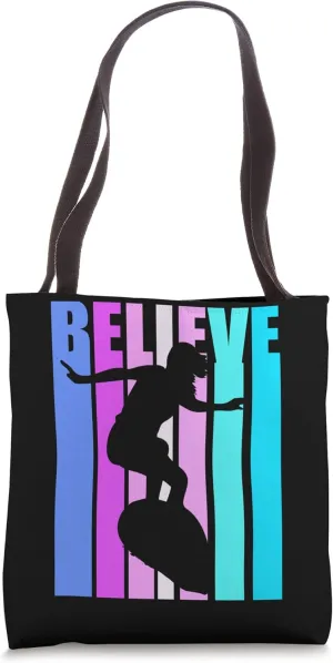 Motivational Girls Surfing Birthday Team Coach Player Tote Bag