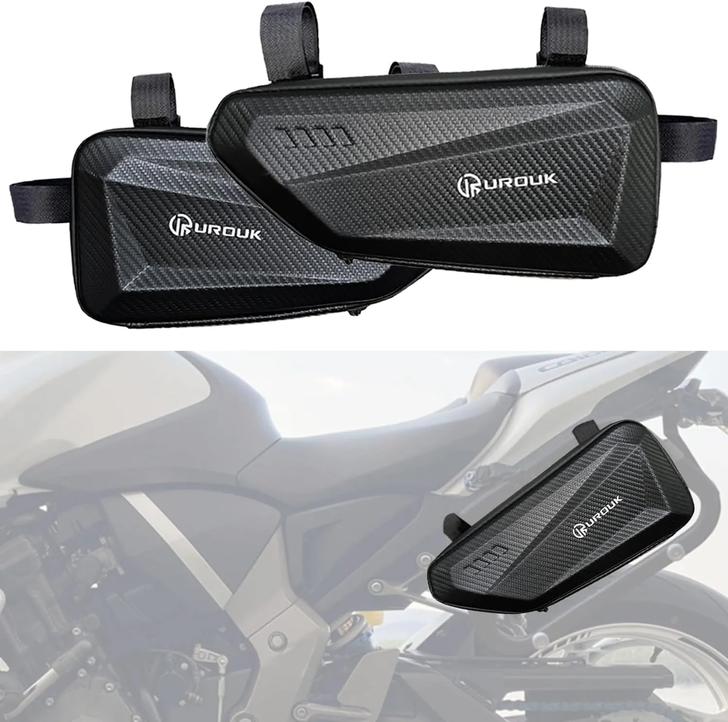 Motorcycle Tool Bags 3L (2 * 1.5L) EVA Hard Shell Waterproof Side Bags (Right   Left)