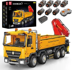 Mould King 17050 Technic Mobile Construction Crane Truck Building Blocks, RC Pneumatic Heavy-Duty Truck, Lorry Crane Building Set for Adult, Construction Vehicles Model for Adults(4012 PCS)