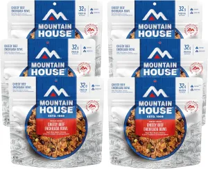 Mountain House Cheesy Beef Enchilada Bowl | Freeze Dried Backpacking & Camping Food | Gluten-Free | 6-Pack