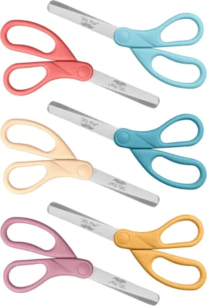 Mr. Pen- Kids Scissors, 6 Pack, 5 Inch, Colored Toddler Safety Scissors for Kids, School, seaside shades