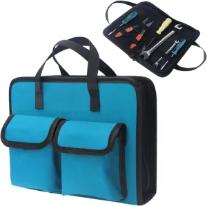 Multi-pocket Tool Organizer Bag Handheld Tool Pouch with Zipper Portable Hardware Storage Case Heavy Duty Hardboard Kit for Screwdrivers and Pliers