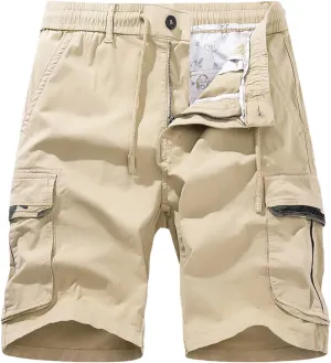 Muscularfit Basketball Shorts for Men 2023 Drawstring Elastic Waist Cargo Short Multi Pockets Solid Sport Work Utility Shorts