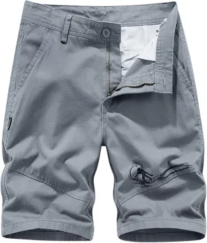 Muscularfit Men Workout Shorts Regular and Big & Tall Cotton Solid Cargo Shorts Outdoor Fashion Sport Work Utility Shorts