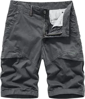 Muscularfit Shorts Men Casual Cotton Solid Multi Pockets Cargo Shorts Summer Outdoor Fashion Work Utility Tooling Shorts 2023