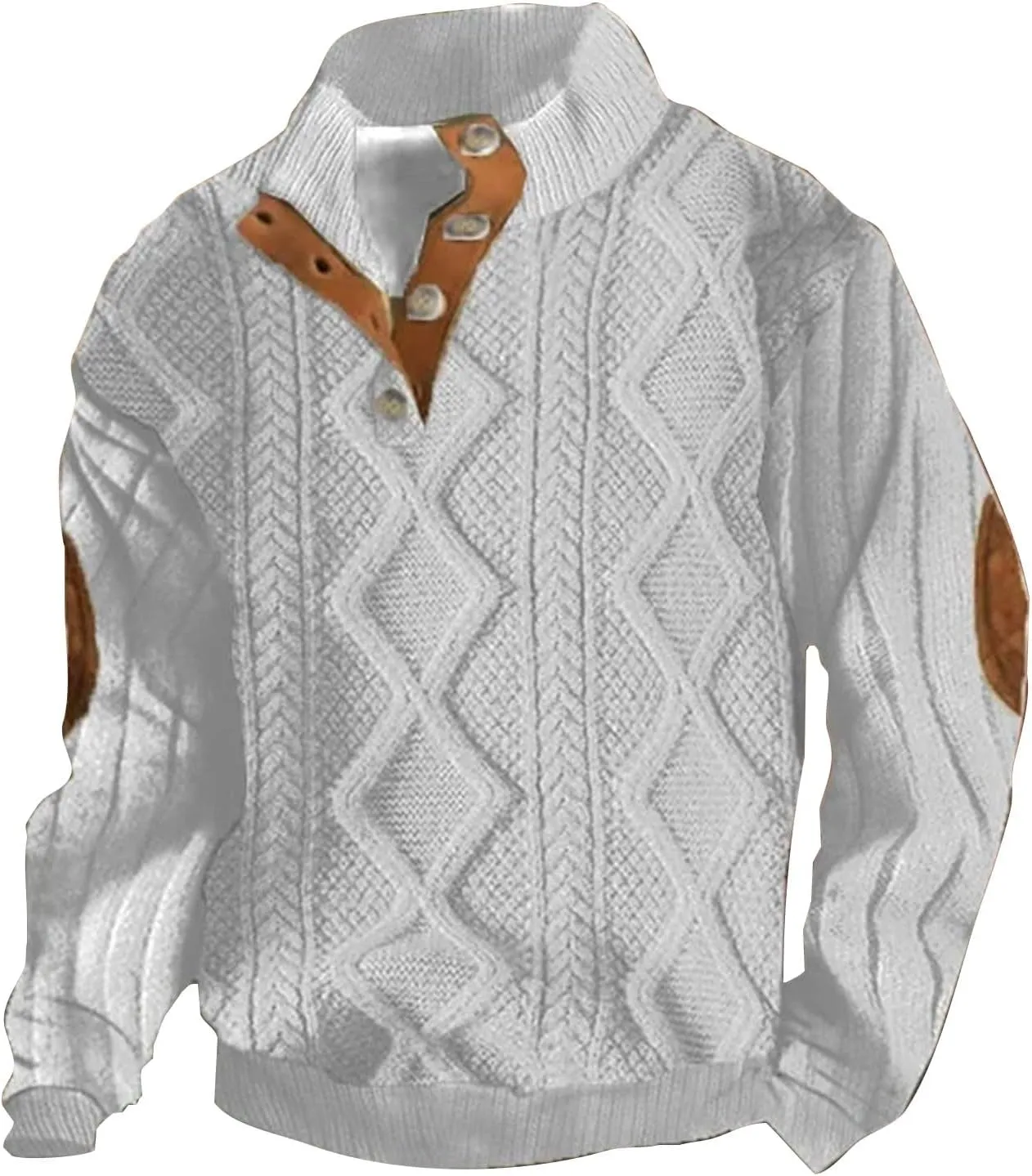 Muscularfit Sweaters for Men 2024 Fashion Long Sleeve Ribbed Knitted Button Up Sweatshirts Causal Loose Pullover Shirts Tops
