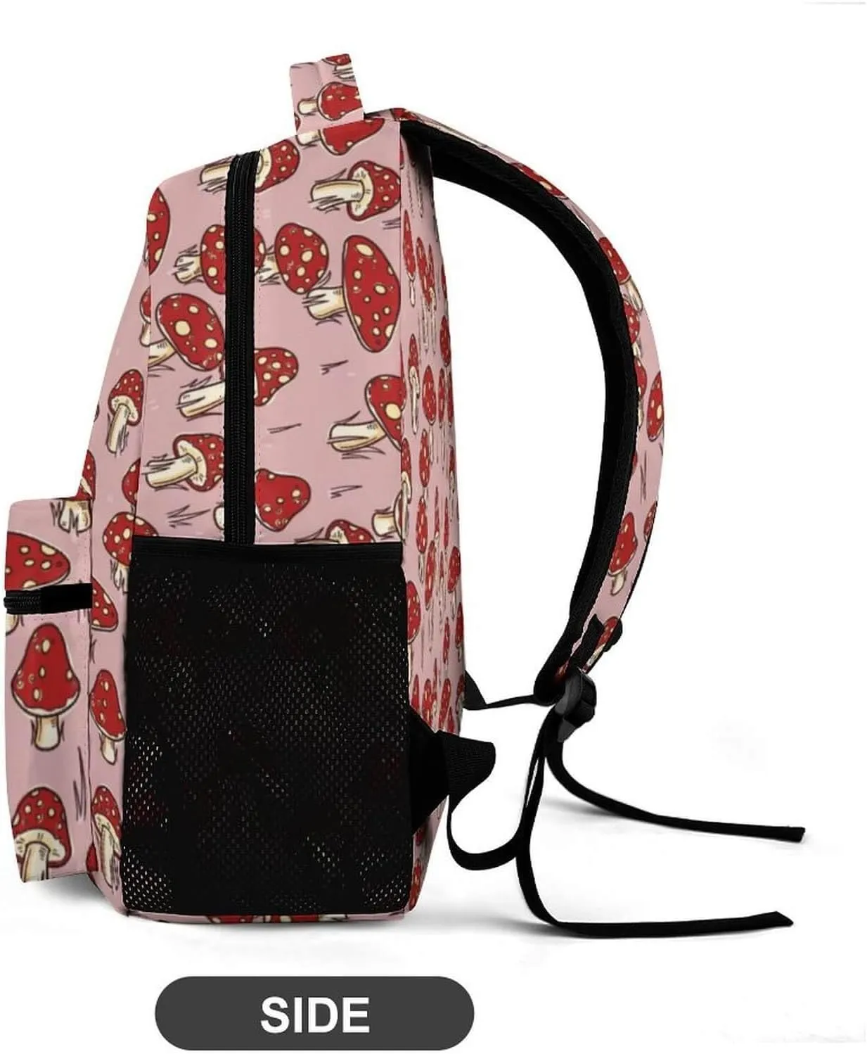 Mushroom Backpack for Kids Girls Boys School, 16 Inches Cute Mushroom Theme Bookbag, Adjustable, Lightweight, Large Capacity, Colorful Mushroom Backpack for School