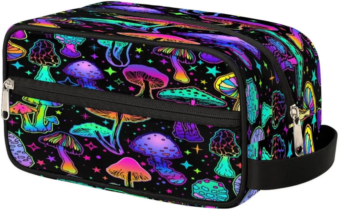 Mushroom Halloween Makeup Bag Travel Toiletry Bag for Women, Kids Toiletry Bag Cosmetic Waterproof Small Easy-carry