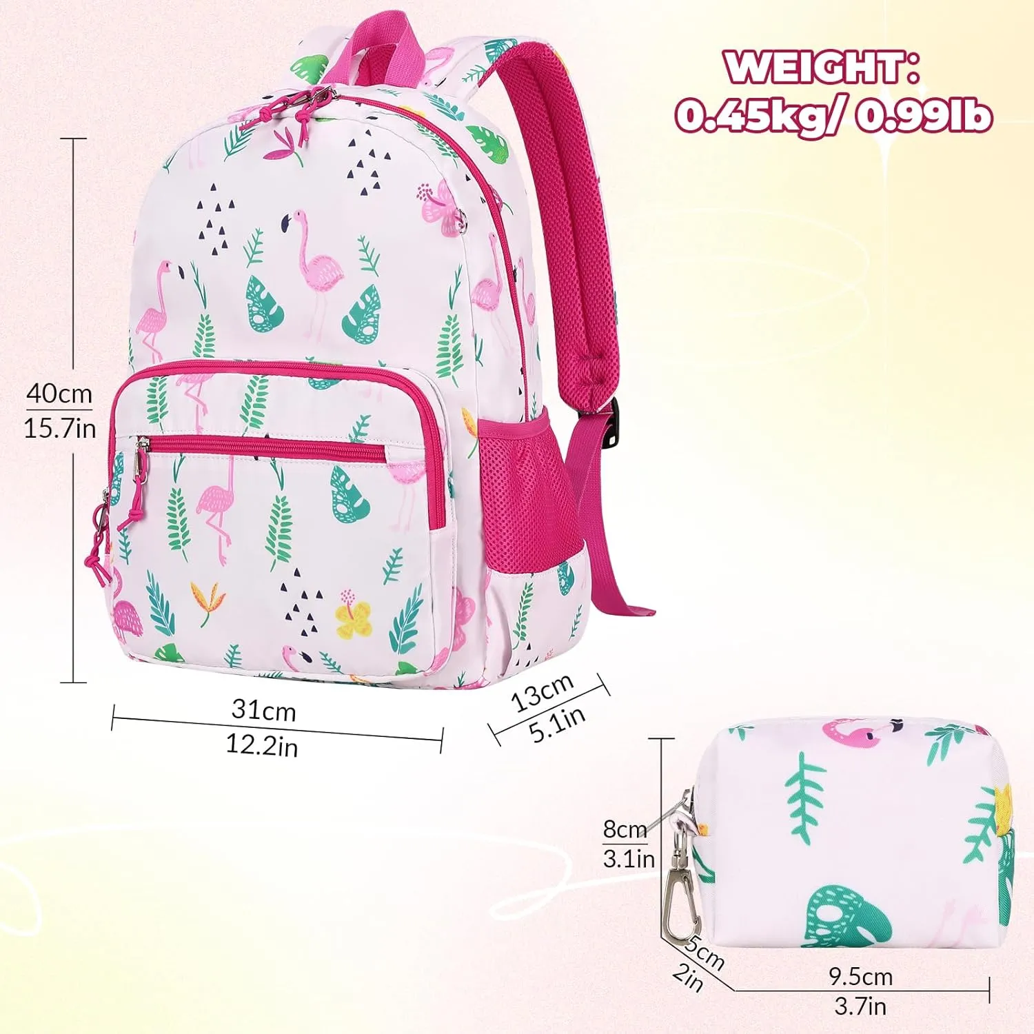mygreen Kids Backpack, Kawaii Girls Backpack for School