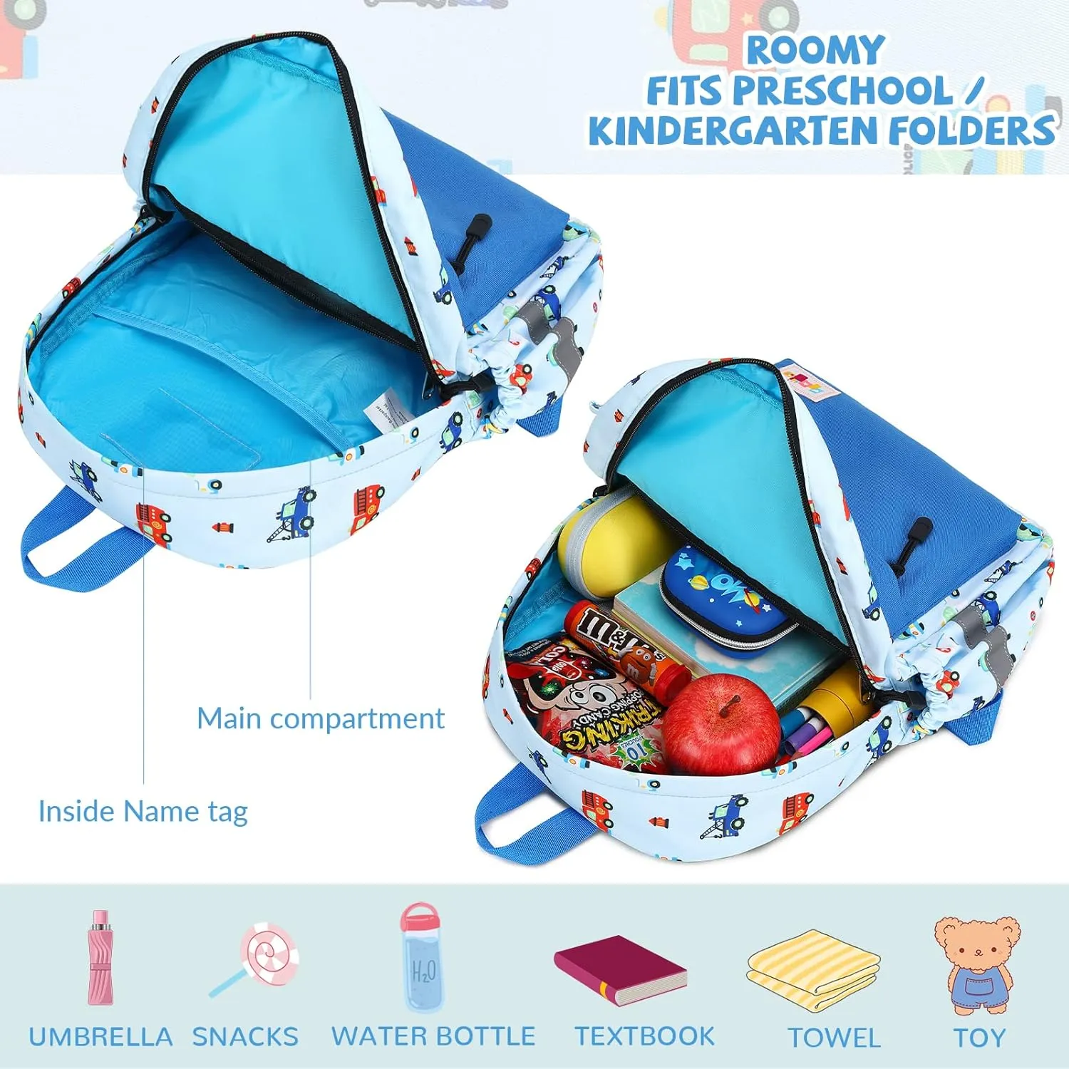 mygreen Toddler Backpack, Kids Backpack for Boys and Girls with Chest Strap