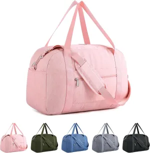 Narwey For Spirit Airlines Personal Item Bag 18x14x8, Small Duffle Bag for Travel, Duffel Bag for Traveling, Carry on Bag for Airplanes Underseat Overnight for Women and Men (Pink)