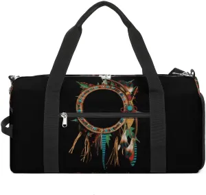 Native Indian Arrow Decorative Travel Duffel Bag Sport Gym Tote Bag Lightweight with Shoes Compartment for Men Women