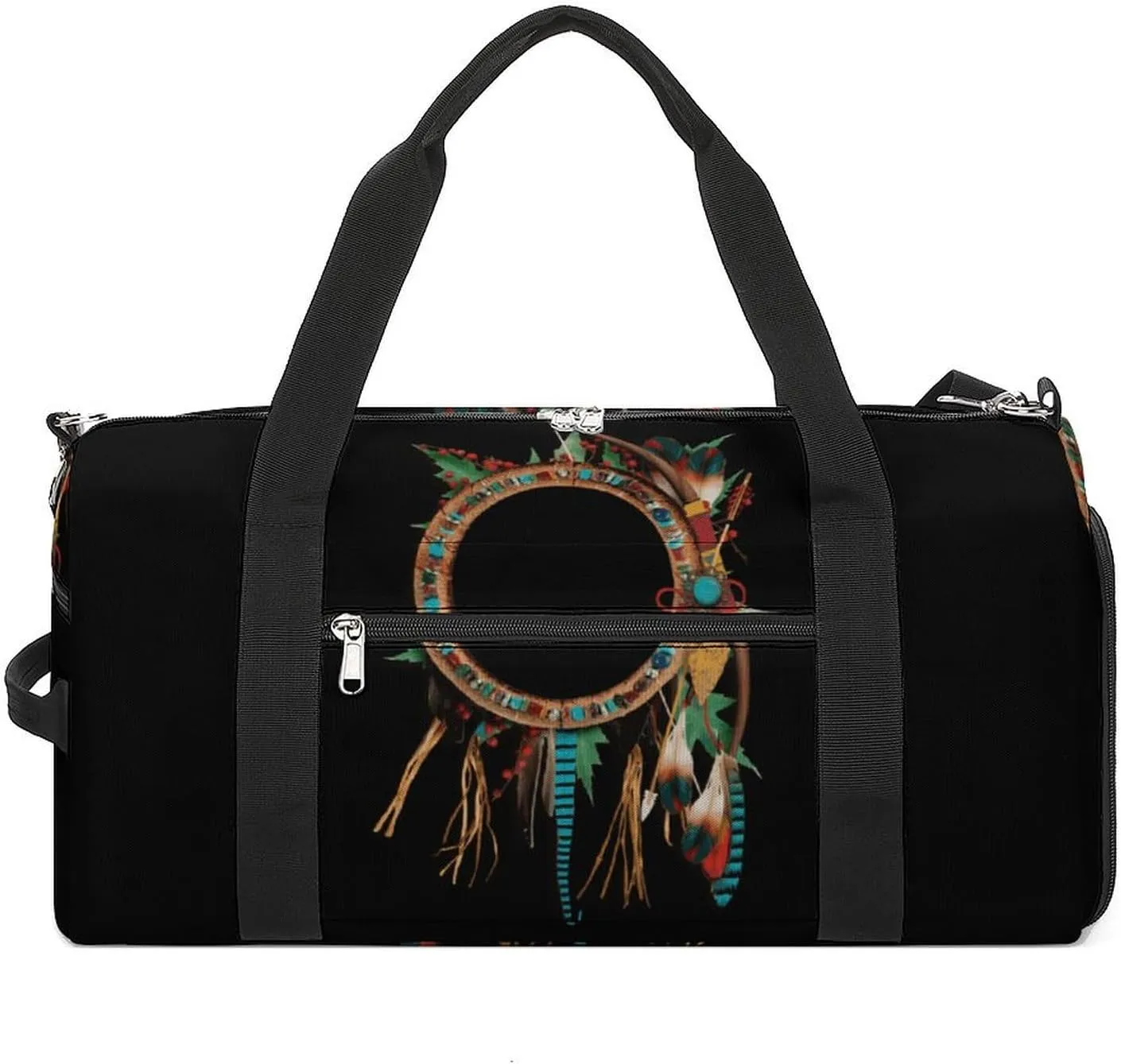 Native Indian Arrow Decorative Travel Duffel Bag Sport Gym Tote Bag Lightweight with Shoes Compartment for Men Women