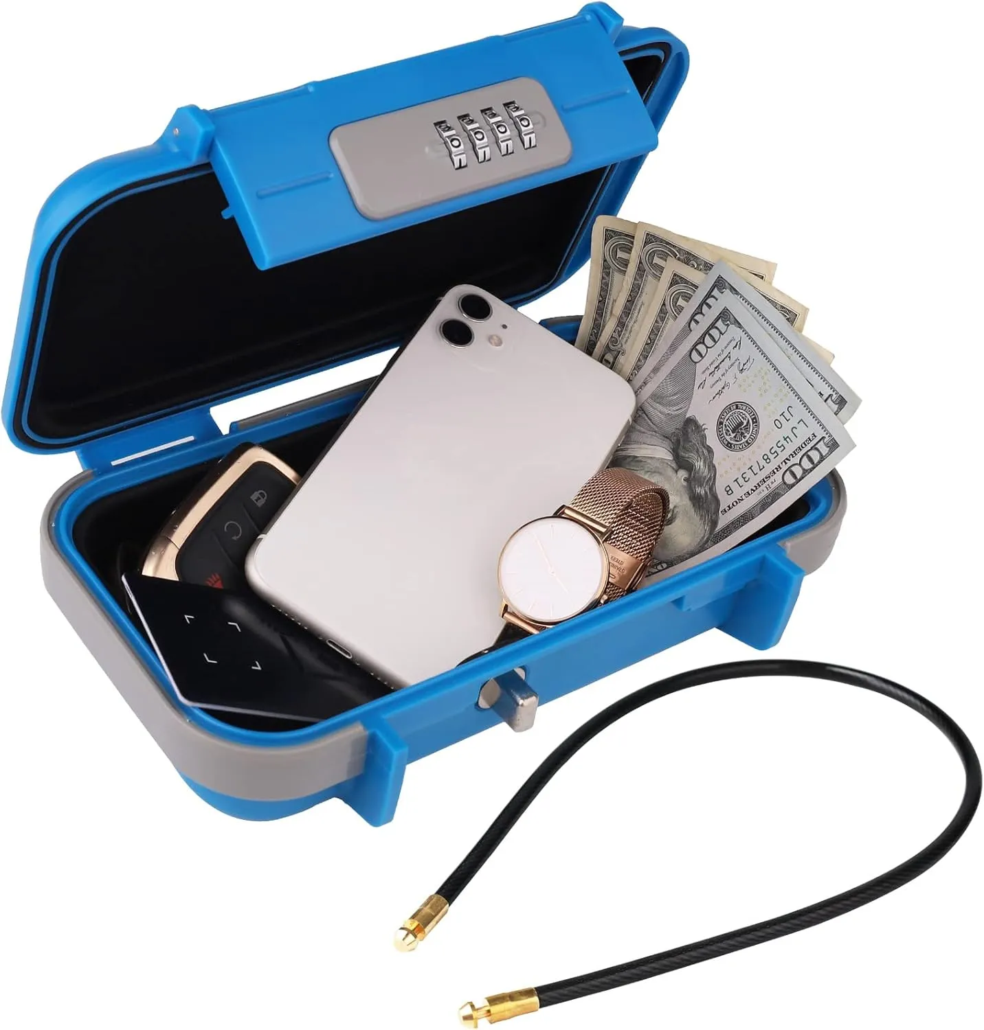 NBYTSecure Your Valuables Anywhere with NBYT Cabinet Safes - Portable, Waterproof, and Code Changeable. Keep Your Money, Passport, and Phone Safe in our Small Safe Box for Travel and Dorm Rooms.