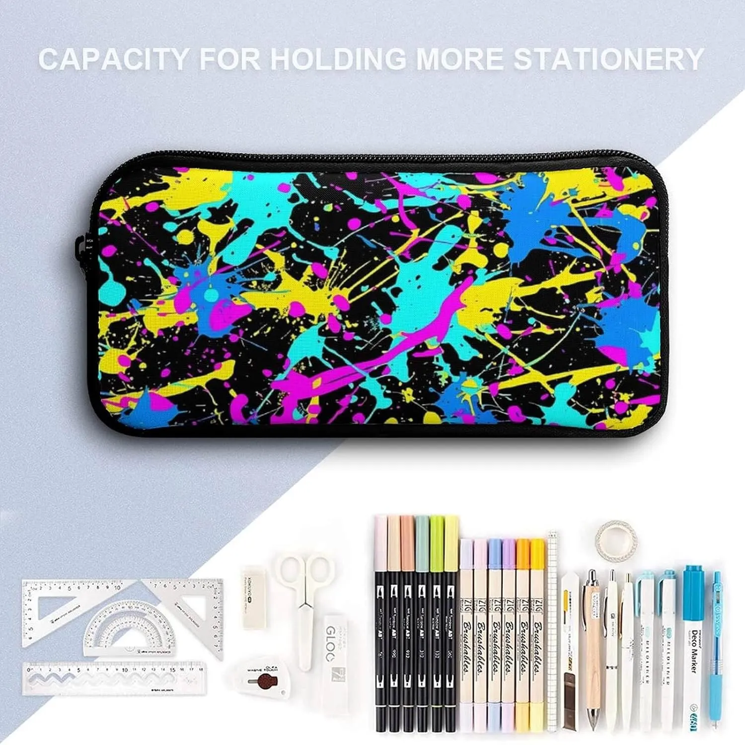 Neon Backpack with Lunch Box & Pencil Case, 16 Inch Neon Themed Bookbag, Adjustable Lightweight Large Capacity, Colorful Neon Backpack Set for Kids Girls Boys School