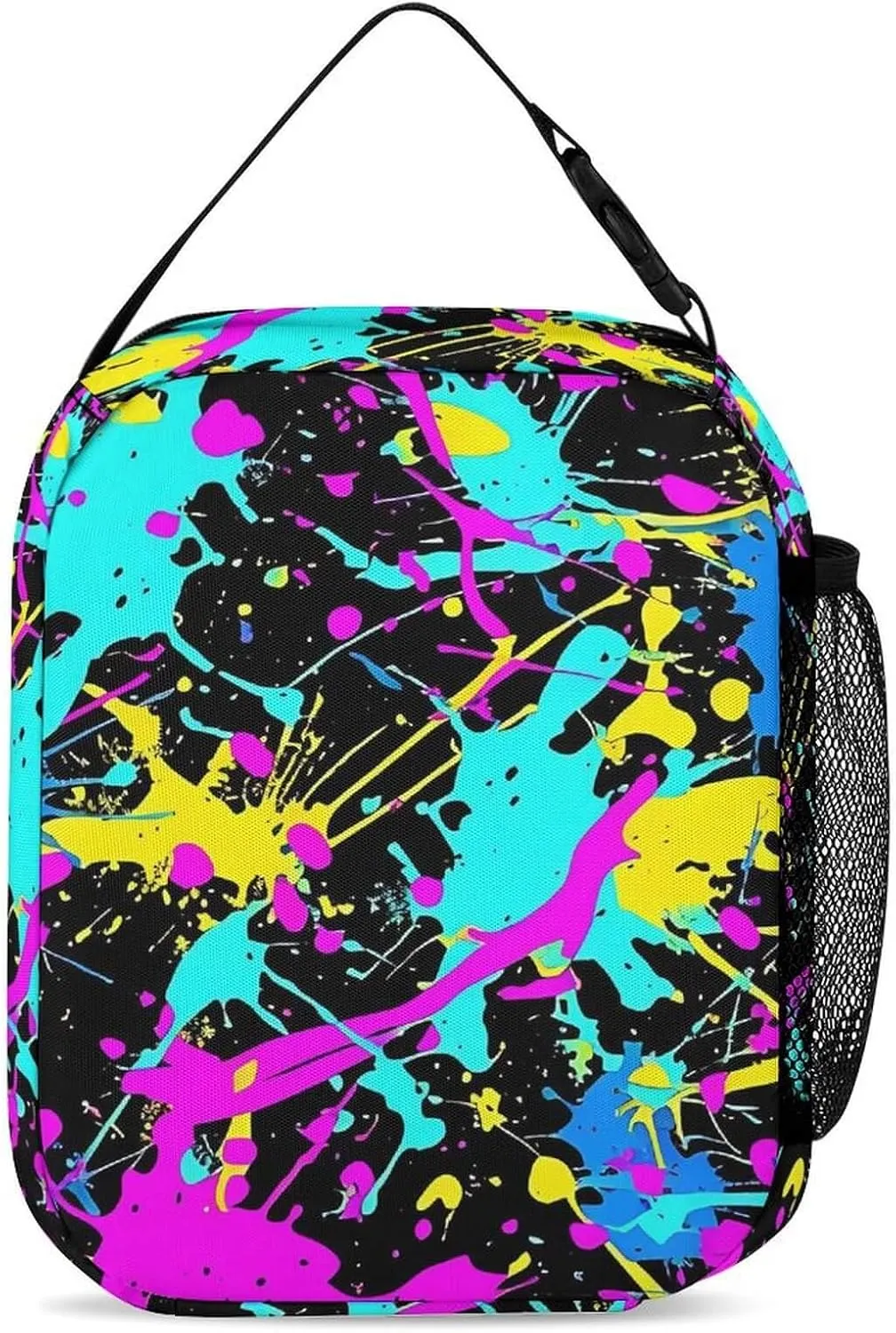 Neon Backpack with Lunch Box & Pencil Case, 16 Inch Neon Themed Bookbag, Adjustable Lightweight Large Capacity, Colorful Neon Backpack Set for Kids Girls Boys School